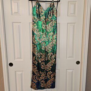 Iridescent Sequin Gown